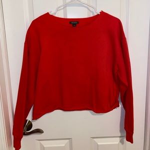 Red Wild Fable cropped sweater crew neck